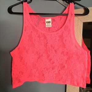 VS PINK hot pink crop tank